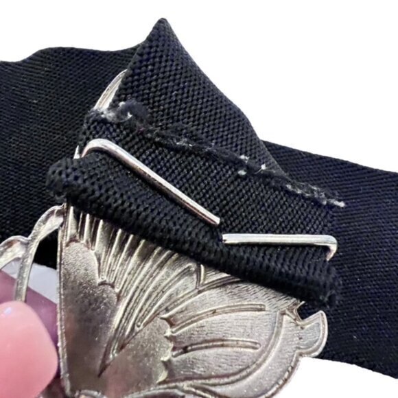 Metal Butterfly Buckle Waist Belt Wide Elastic Adj Up to 31" COTTAGECORE Preppy - Picture 4 of 7